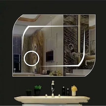 Brat 70x80 Mercekli Buğu Çözücülü Özel Kesim Dokunmatik Led Ayna Şeffaf