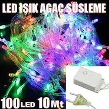 100 Ledli Renkli 5 Fonksiyonlu 10 Mt Led Yılbaşı Ağaç Süsü Sarkıt