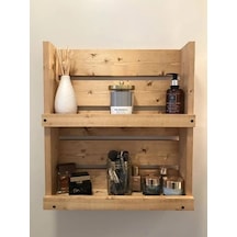 Ağaç Atölyesi – Ahşap Banyo Tereği/Dolabı Natürel