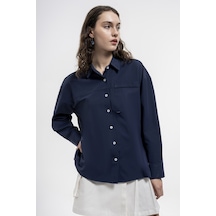LOFT Loose Fit Kadın Gömlek U.kol Lf2035396 Q1.v1 Lacivert