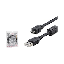 Hadron HDX7538 USB Mini V3 5-Pin to USB Kablo 1.5 Metre Siyah