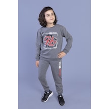 Toontoy Erkek Çocuk Baskılı Eşofman Takımı Antrasit Melanj