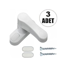 3 Adet Pvc Pencere Kapı Pimapen Kilidi Çekmeli Emniyet Kilidi Set