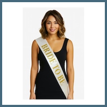 Bezos Beyaz Saten Üzerine Kalın Altın Yazılı Bride To Be Kuşağı 10 Cm Genişlik Agc Diğer