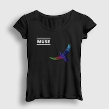Presmono Kadın Resistance Bird Muse T-shirt Siyah