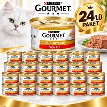 Gourmet Gold Kıyılmış Sığır Etli Yetişkin Kedi Yaş Mama 24x85g