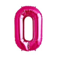100 CM Pembe 0 Rakam Folyo Balonu. Sayı Büyük Boy Helyumla Uçan