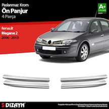 Renault Megane 2 Krom Ön Panjur 4 Prç. P.Çelik 2006-2010 Arası