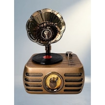 Gramofon Tasarımlı Bluetooth Hoparlör