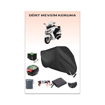 Siyah Sym Gts 250i Evo Için Arka Çanta Ve Kilit Uyumlu Motosiklet Branda, Güvenli