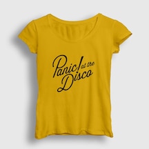 Presmono Kadın Rare To Die Panic At The Disco T-shirt Sarı
