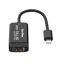 Go Des GD-8275 Lightning HDMI 2K Dönüştürücü Adaptör Lightning AV Kablo - Siyah ZORE-220456