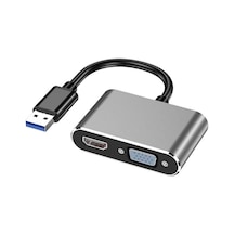 Hd09 Usb To Hdmı Vga 1080p Çevirici Hub Adaptör