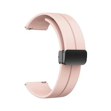 Samsung Galaxy Uyumlu Watch 42mm Krd-84 20mm Silikon Kordon - Pembe