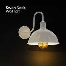 Riolight Vintage,rustik,retro Beyaz Metal Otel,cafe,odaklar İçin Duvar Aplik Şapka Çapı:23cm Beyaz