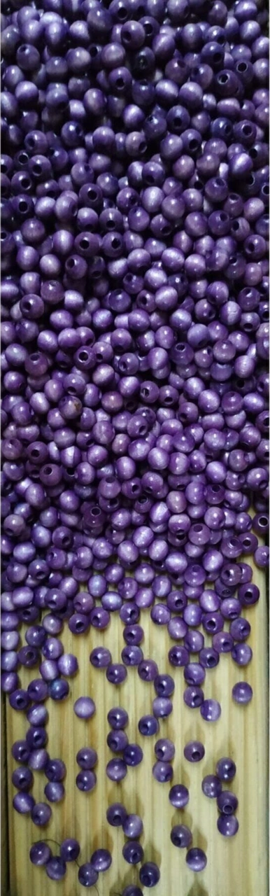 Ahşap Boncuk 6 Mm 80 Gr - Lila