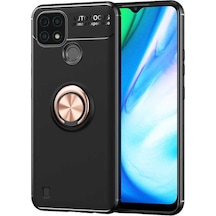 Butam Bilişim Realme C25 Kılıf Ravel Silikon Kapak - Siyah-rose Gold Siyah-rose Gold
