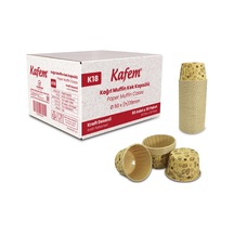 Kafem Kağıt Muffin Kek Kapsülü Desenli Kraft 50li X 30 Paket Koli - K18 Doğal