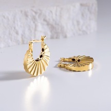 14 Ayar İtalyan İstiridye Altın Küpe 5,15 Gr-5960