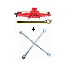 Akordion Kriko Makaslı 1,5 Ton Cırcırlı Kollu+bijon Anahtarı Set