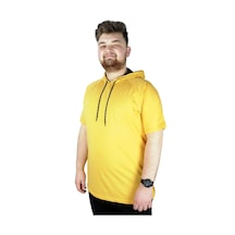Mode Xl Büyük Beden Tshirt Reglan Kapşonlu 22117 Hardal 001