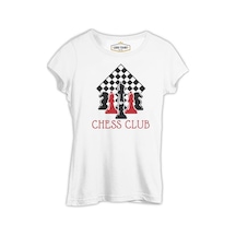 Satranç - Kulüp Beyaz Kadın Tshirt 001