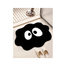 Loso Tekli Banyo Paspası 80x100 Cm, Kaydırmaz Tabanlı Siyah