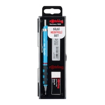 Mekanik Kurşun Kalem, Uç Ve Silgi Seti, 0,7 Mm Kalem, 2b Uç, Orta Boy Silgi, Açık Mavi, 3'lü Set -