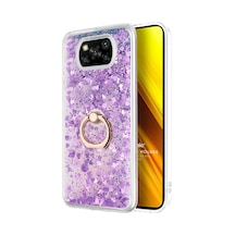 Microsonic Xiaomi Poco X3 NFC Kılıf Glitter Liquid Holder
