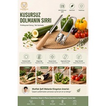 Transformacion Paslanmaz Çelik 2'li Profesyonel Kabak Ve Dolma Biber Oyacak Seti - Gurme Tasarım Oyacak Setı
