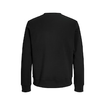 Jack & Jones Jjrush Erkek Sweatshirt Bisiklet Yaka Rahat Günlük Pamuklu Siyah