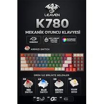 K780 Kompakt Mekanik Oyuncu Klavyesi-hot Swap-78 Tuş-switch li