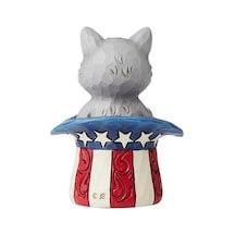 Enesco Jim Shore Heartwood Creek Patriotik Kedi Silindir, Minyatür Figür, 8,9 Cm, Çok Renkli