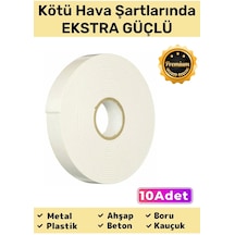 Süper Güçlü Uzun Ömürlü Kuvvetli Yapışkan Kolay Uygulanır İz Bırakmaz Çift Taraflı 10'lu Köpük Bant