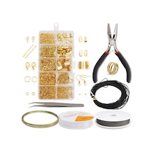 Lemestar Gümüş Ve Altın Renkli Kuyumculuk Takım Seti: İğne, Kanca, Zincir Ve Tamir Araçları - 10 Farklı Aksesuar İle Bileklik, Kolye Yapımı