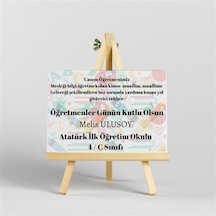 Öğretmenlere Özel Tasarımlı İroka Ayaklı Masa Üstü İsimlik