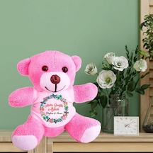 Kişiye Özel Yeniyıl Baskılı Peluş Pembe Ayı Love You Hk2420
