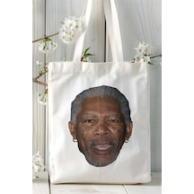 Art Hediye Morgan Freeman Baskılı Bez Çanta Kişiye Özel Model 1 Çok Renkli