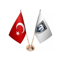 Masa Üstü Hava Kuvvetleri Bayrağı Türk Bayrağı İkili Pirinç Direk