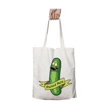 Art Hediye Pickle Rick İki Taraf Kalıcı Yıkanabilir Okul Plaj Omuz Bez Çanta Çok Renkli
