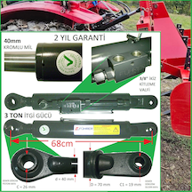 3 Ton - 68cm Traktör Ortakol, Hıdrolik Silider - 19mm Silinder Kafa, 3 Ton - 68cm Toplift Hydraulic Cylinder - 19mm Cylınder Head