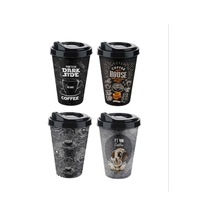 4 Adet Kahve Bardağı Kapaklı Desenli 650ml Diğer