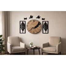 Duvar Saati 40 Cm Çiçekler 30 Cm Şık Ve Tasarım No 20037 Çok Renkli