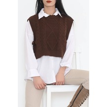 Bensu Store - Püsküllü Süveter Kahve - 355.1577. 001