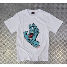 Stoned&Fame Santa Cruz Baskılı T-shirt Beyaz