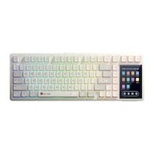 Aula L99 4" Akıllı Dokunmatik Ekranlı 3 Modlu Rgb Hot Swap Caramel Latte Switch Mekanik Kablosuz Oyuncu Klavyesi Bej