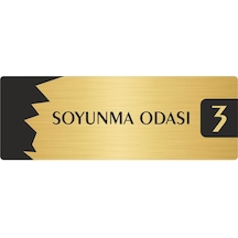 Metal Departman Kapı İsimliği, Yönlendirme Levhası Soyunma Odası 3 5x20 Cm Altın Renk