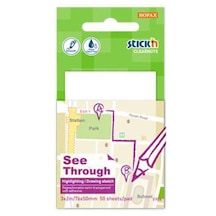 Hopax Stickn Yapışkanlı Not Kağıdı Yarı Saydam 50 Yaprak 76x51 Mm Beyaz