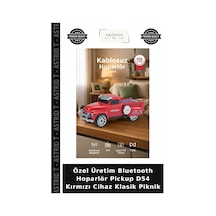 Özel Üretim Bluetooth Hoparlör Pickup D54 Kırmızı Cihaz Klasik Piknik