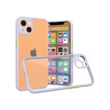 Newface Apple İphone 13 Mini Kılıf Miami Şeffaf Silikon - Lila